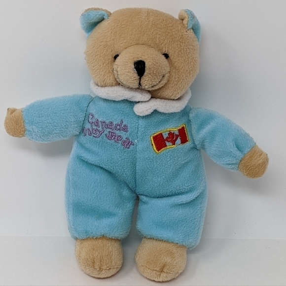 𝅺CANADA Baby Bear Teddy Rattle Lovey - Picture 1 of 3